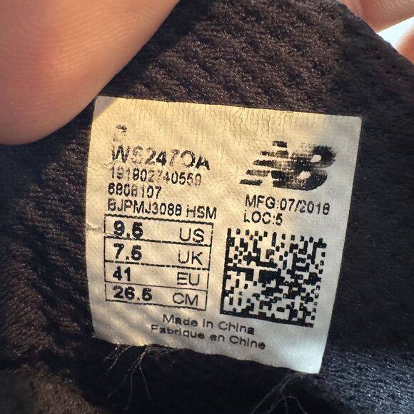 S New Balance Womens 247 WS247OA Black Pink Running Shoes Sneakers Size 9.5 - Picture 8 of 8